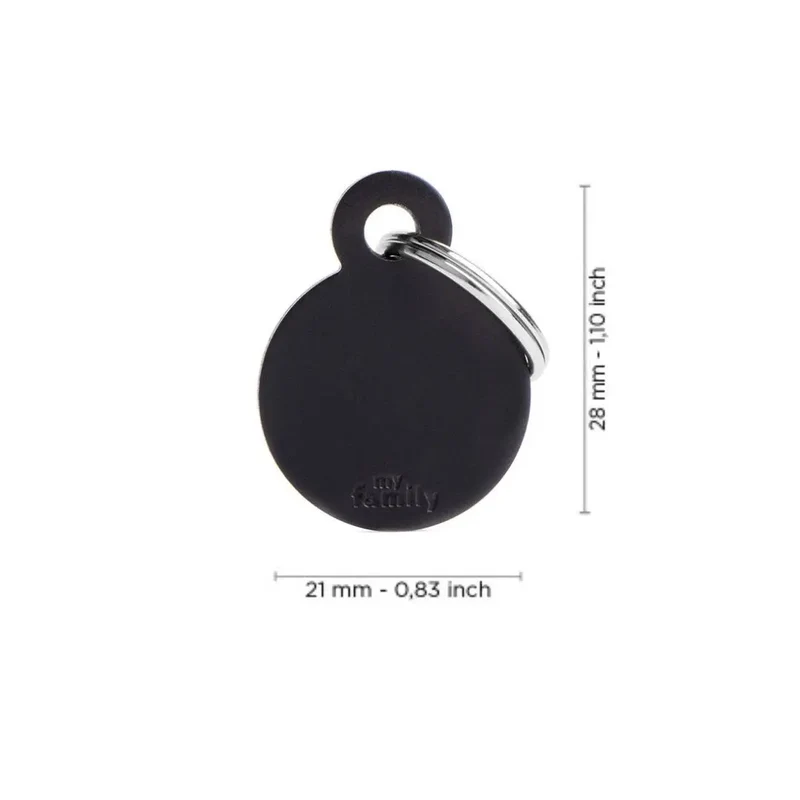 Placa Identificativa MyFamily Basic Círculo Aluminio negro