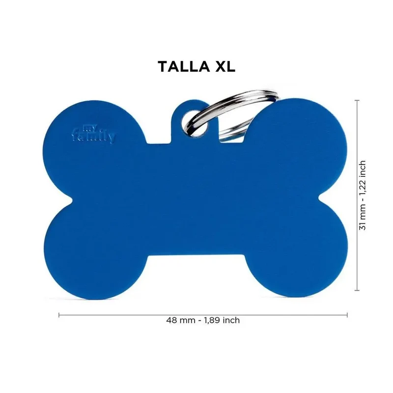 Placa Identificativa MyFamily Basic Hueso Aluminio azul oscuro