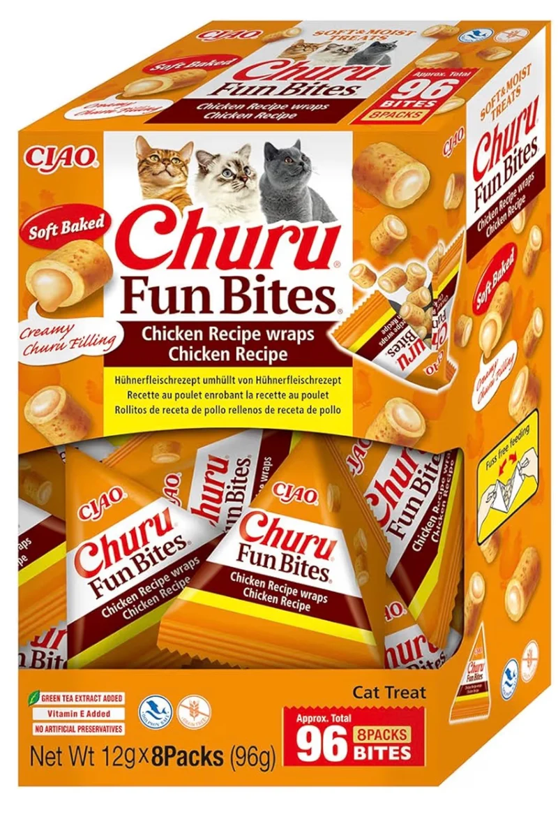 Churu Cat Fun Bites de Pollo para Gatos – Pack 8 x 12g