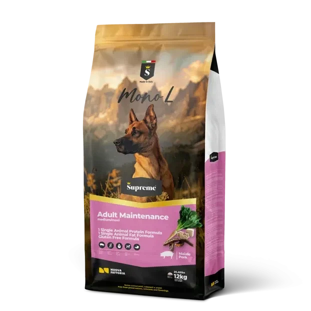 Canun Supreme Cerdo Mono L – Pienso Monoproteíco Sin Gluten para Perros 12 kg