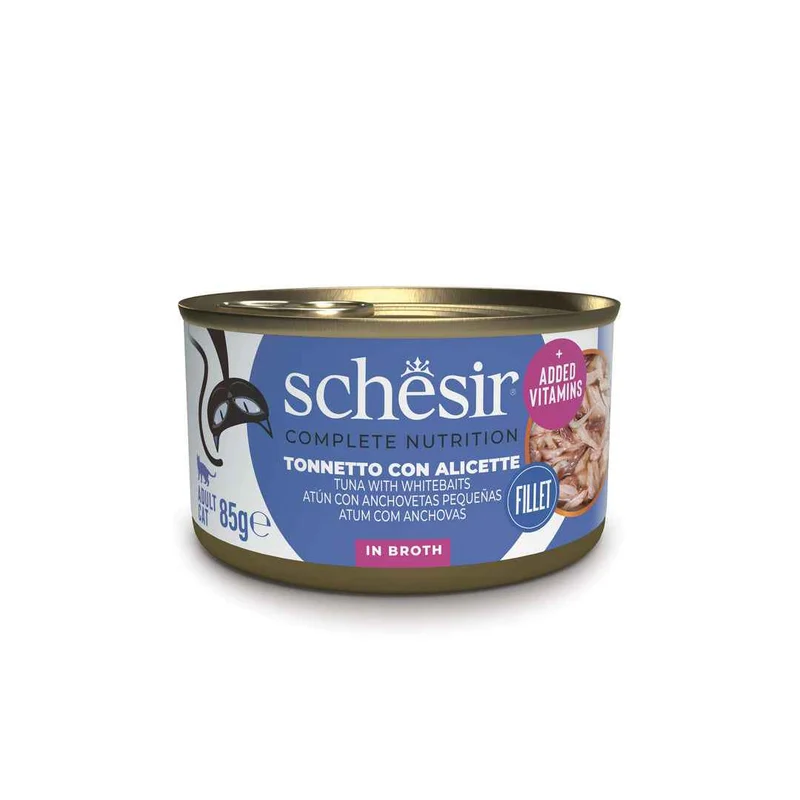 Schesir Complete Nutrition Atún con Anchovetas al Natural para Gatos – 85g