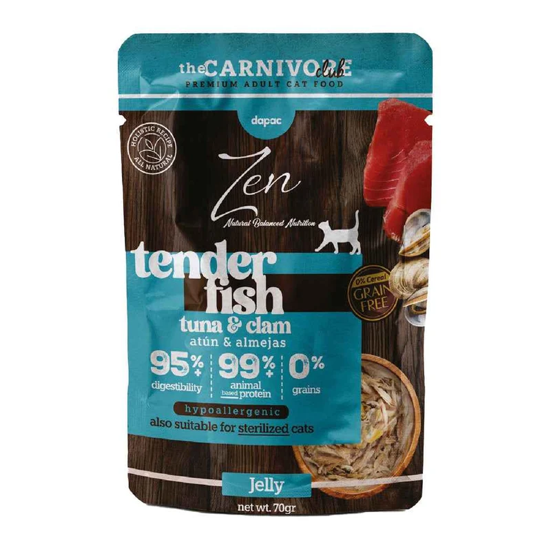 Zen Tender Fish Atún y Almejas en Gelatina para Gatos – 70g
