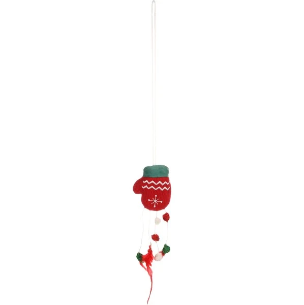 Juguete navideño para gato - Guante con plumas