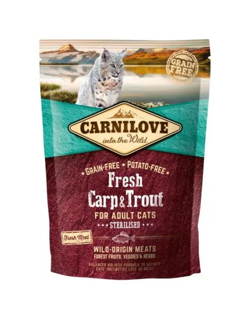 Carnilove Feline Adult Sterilised Alimento Seco Fresh Carp & Trout 400g