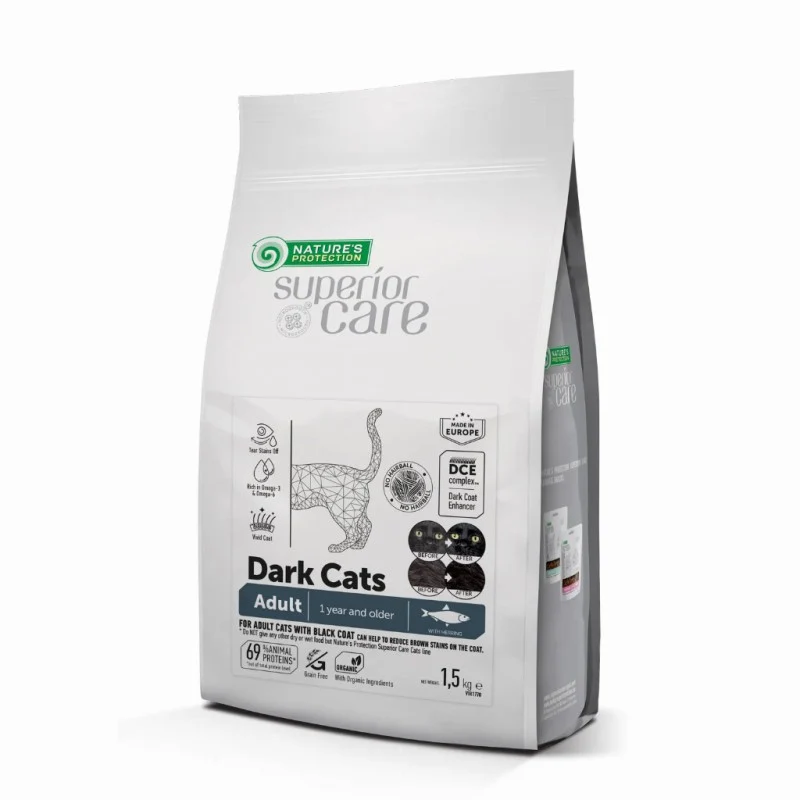 Natures Protection Protection Superior Care Gatos Oscuros Alimento Seco 1,5kg