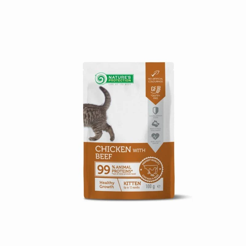 Natures Protection Detox Gatito Pâté Pollo y Vacuno 100g