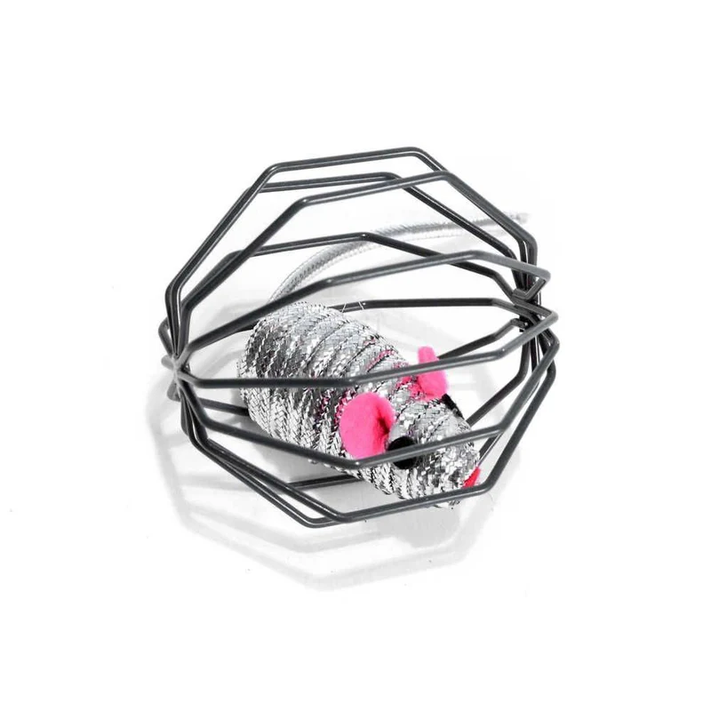 Freedog Jaula Metálica con Ratón Juguete Interactivo Multicolor 1 ud