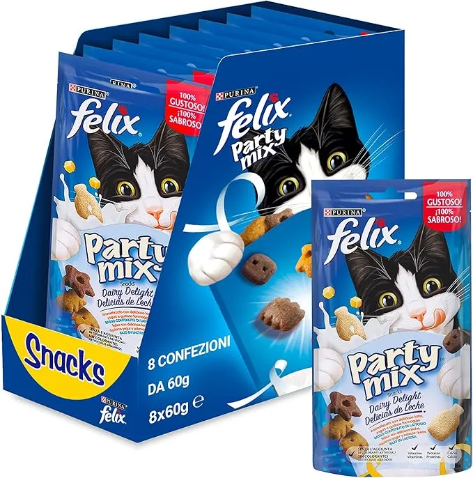 Purina Felix Feline Party Mix Bocadito de Leche 8 ud