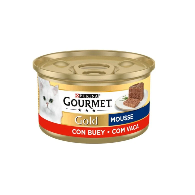 Purina Gourmet Gold Mousse Buey Alimento Húmedo para Gatos 85g