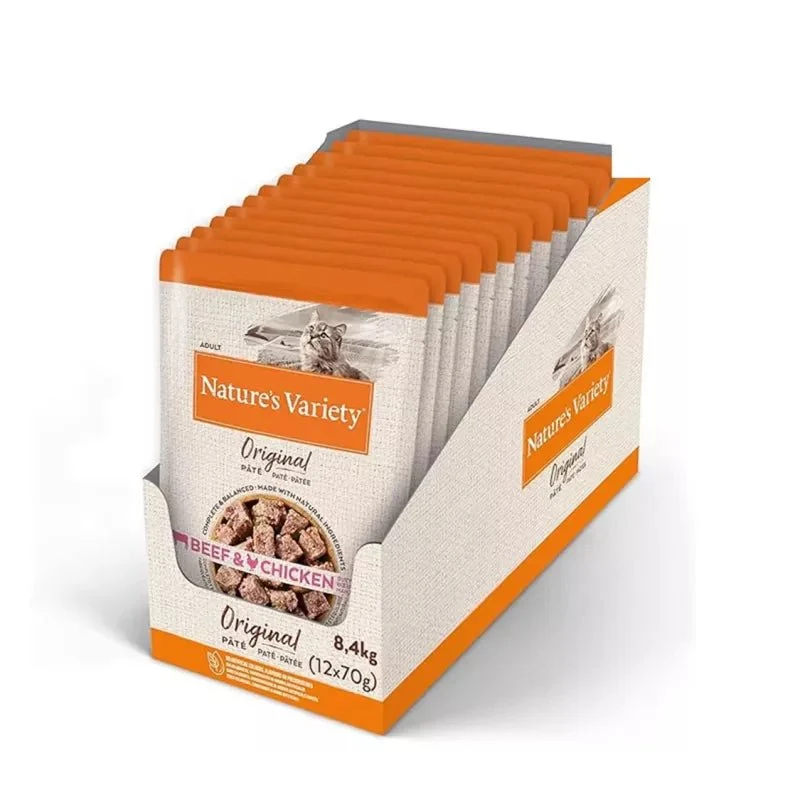Affinity Nature’s Variety Original Paté de Buey y Pollo Alimento para Gatos Adultos 12 x 70gr