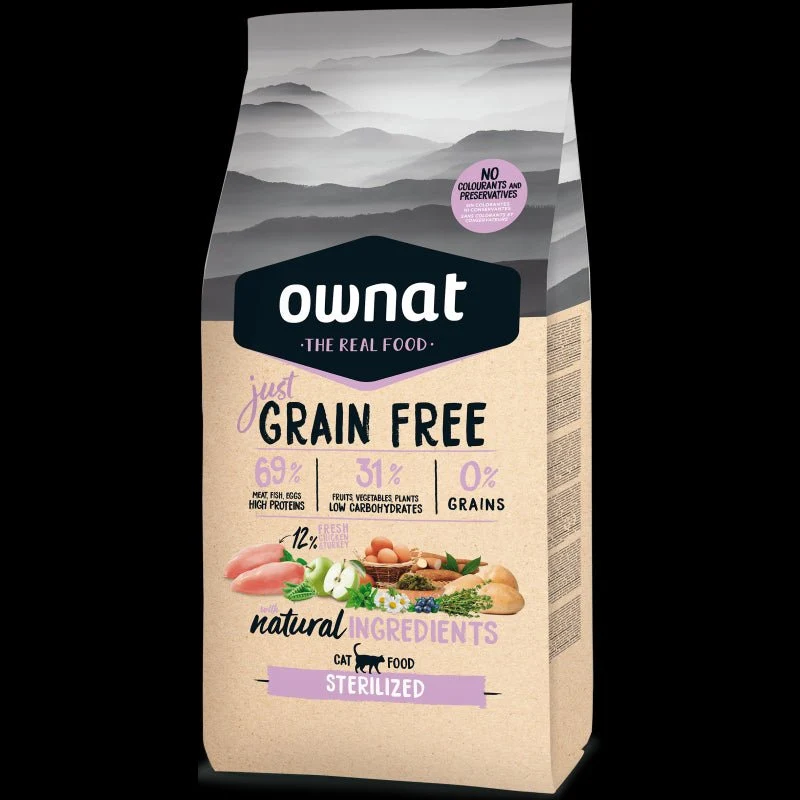 Ownat Just Feline Adult Esterilizados Alimento Seco 3Kg