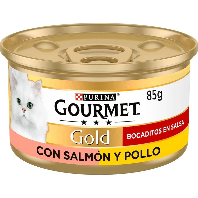 Purina Gourmet Gold Bocaditos en Salsa con Salmón y Pollo Alimento Húmedo 24 ud