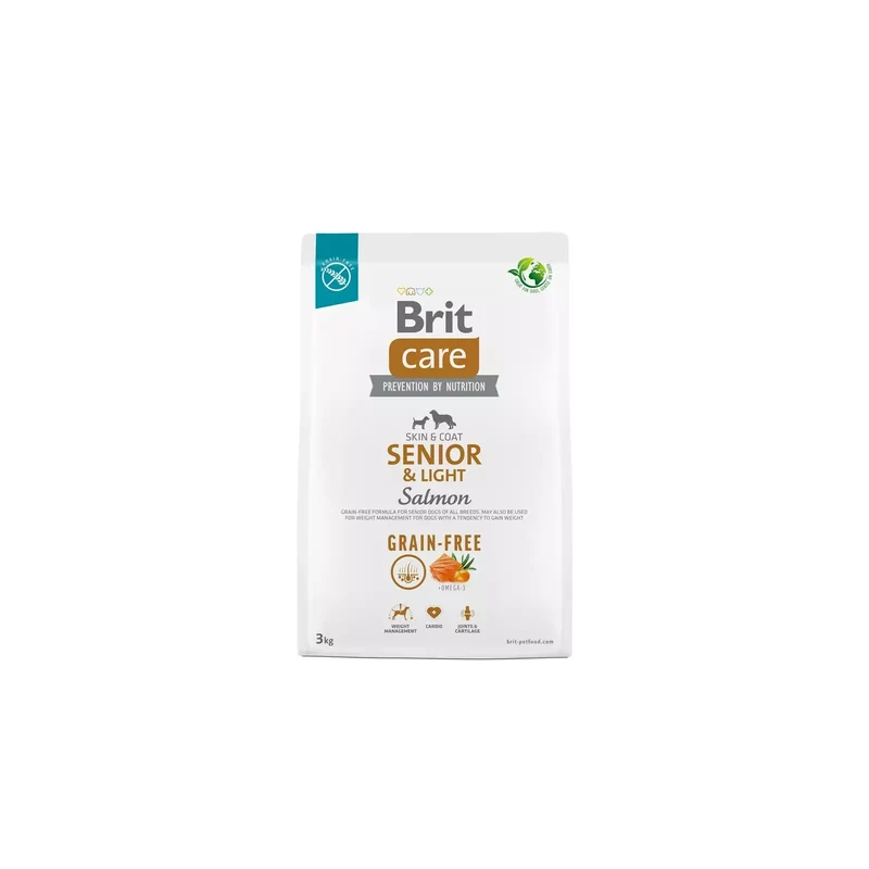 Brit Care Dog Adult Grain Free Senior Light Salmón Alimento Seco 3Kg