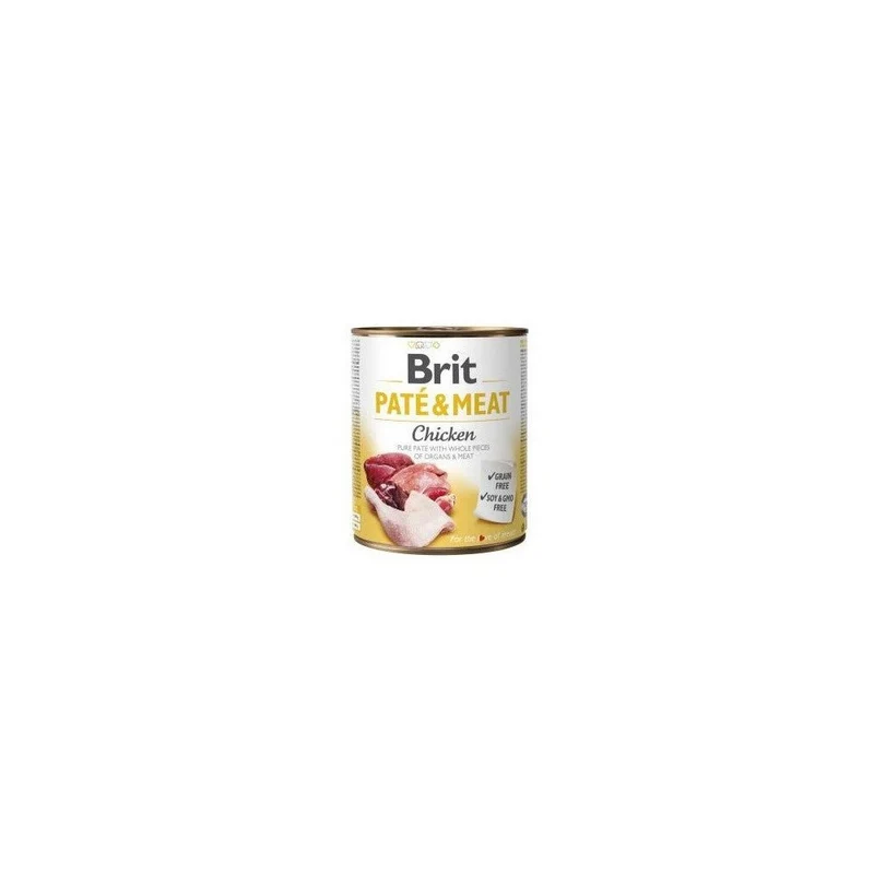 Brit Paté y Carne Pollo Alimento Húmedo 6 latas 400g