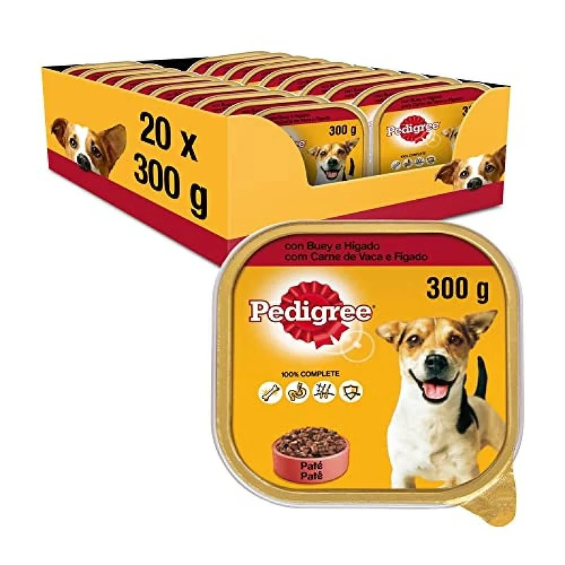Pedigree Tarrina Buey Hígado Alimento Húmedo 20x300g