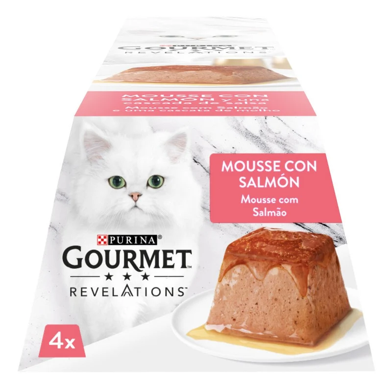 Purina Gourmet Revelations Mousse de Gato Salmón, 24 porciones 57g