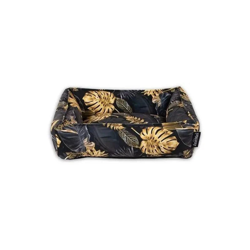 Lex&Max Cuna Dubai Cama para Perros Negro y Dorado 90x70cm