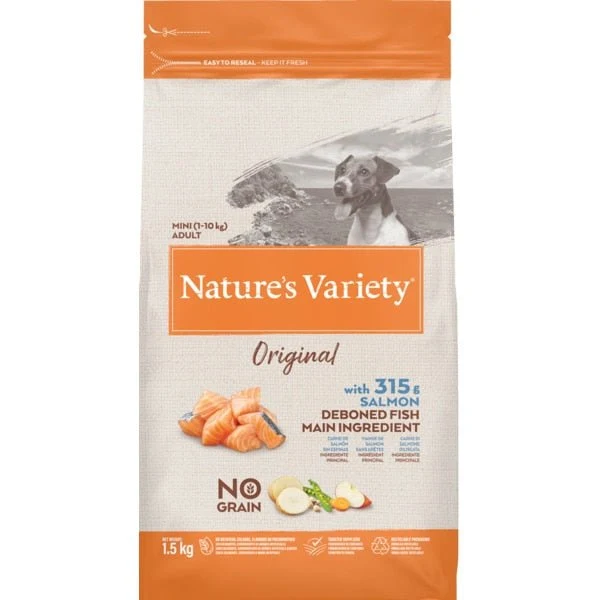 Nature's Variety No Grain Adult Mini Salmón Pienso para Perros 1,5 kg