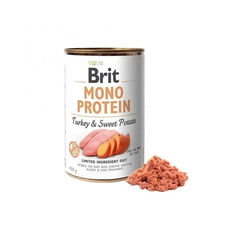 Brit Mono Protein Pavo Comida Húmeda para Perros 2,4Kg