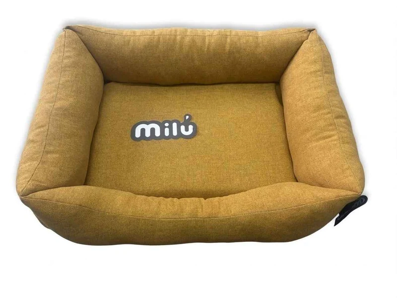 Cama Milú Oro – Cama de algodón con bordes elevados para perros y gatos pequeños