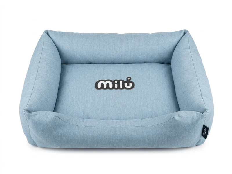 Cama Milú Cielo – Cama de algodón con bordes elevados para perros y gatos pequeños