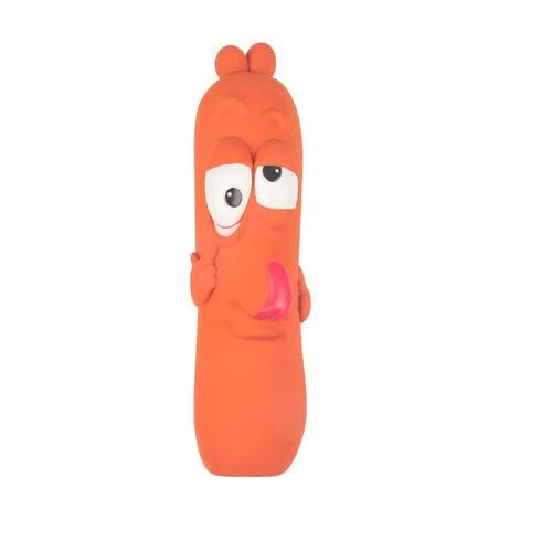 Salchicha de Látex Grande 20cm con Chiflo – Juguete divertido y chirriante para perros