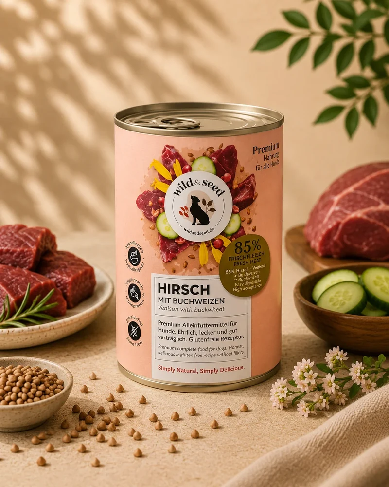 Wild & Seed - Lata monoproteica de ciervo con calabacín 800g