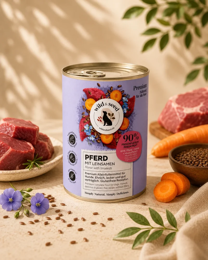 Wild & Seed - Lata monoproteica de caballo con zanahoria