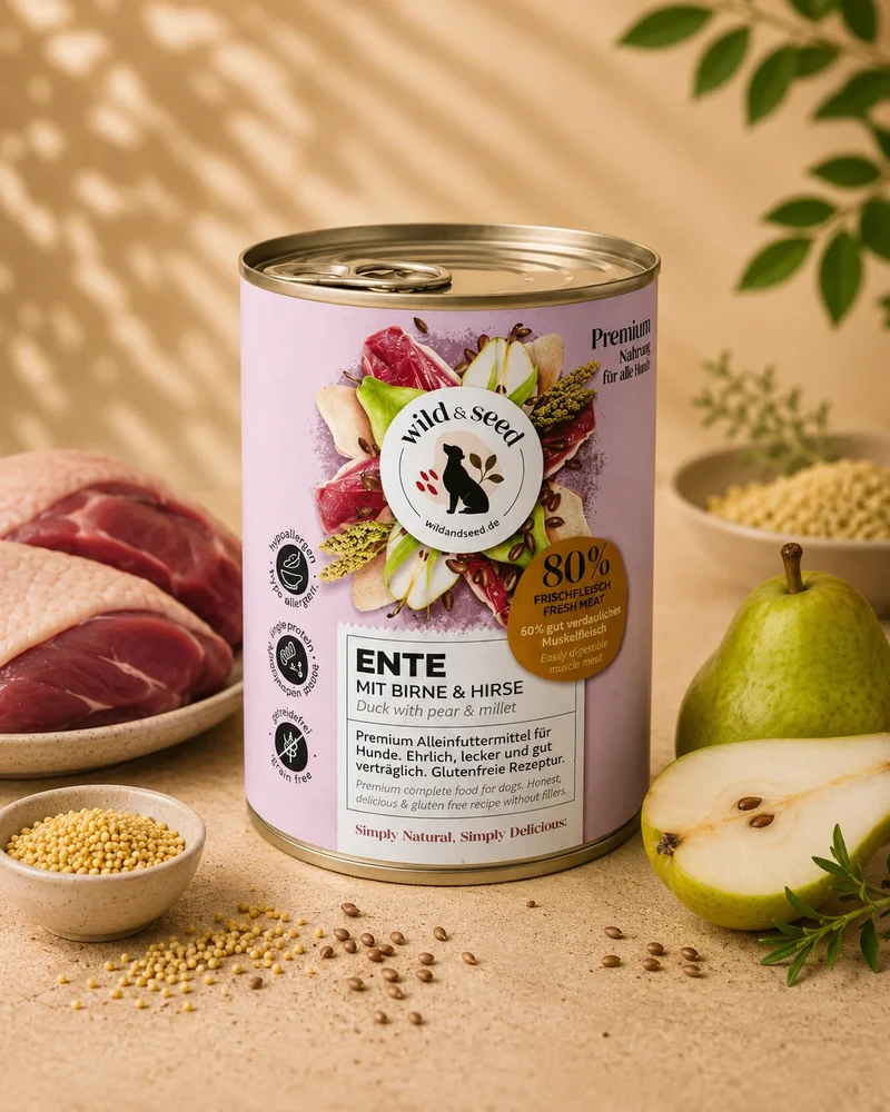 Wild & Seed - Lata monoproteica de pato con pera 800g