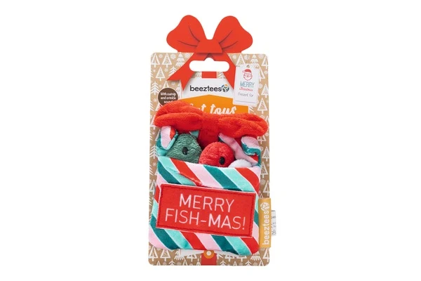 Juguete navideño - Peluche crunchy pececitos