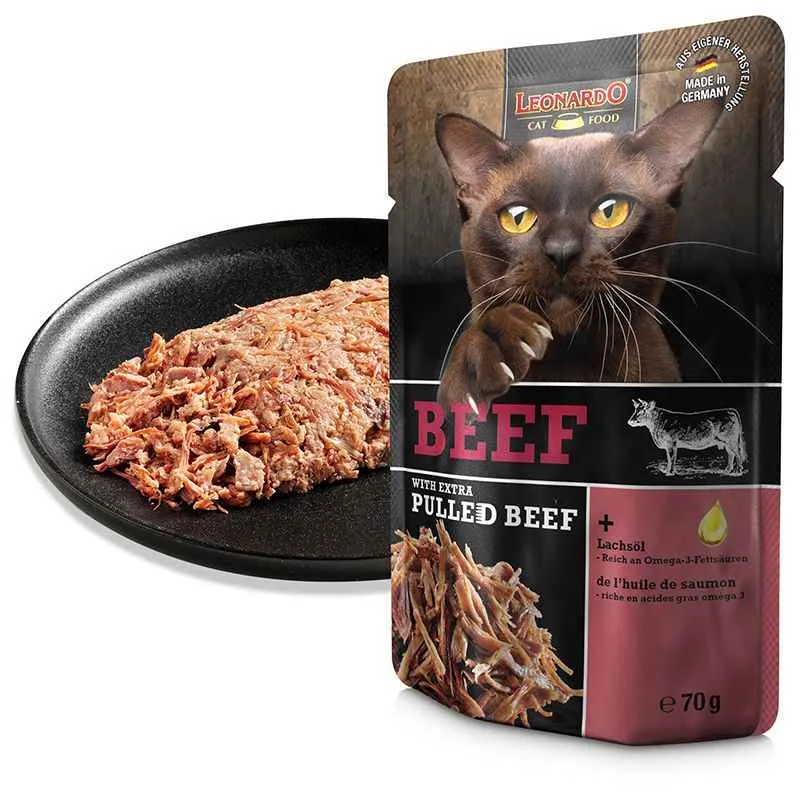 Leonardo Ternera Desmenuzada para Gatos – 70g