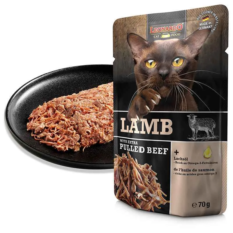 Leonardo Cordero con Ternera Desmenuzada para Gatos – 70g