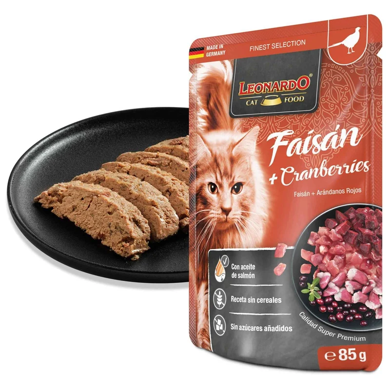Leonardo Finest Selection Faisán con Cranberries para Gatos – 85g