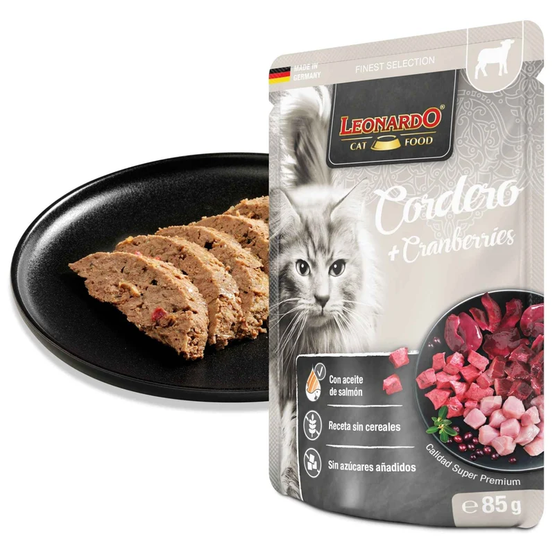 Leonardo Finest Selection Cordero con Cranberries para Gatos – 85g