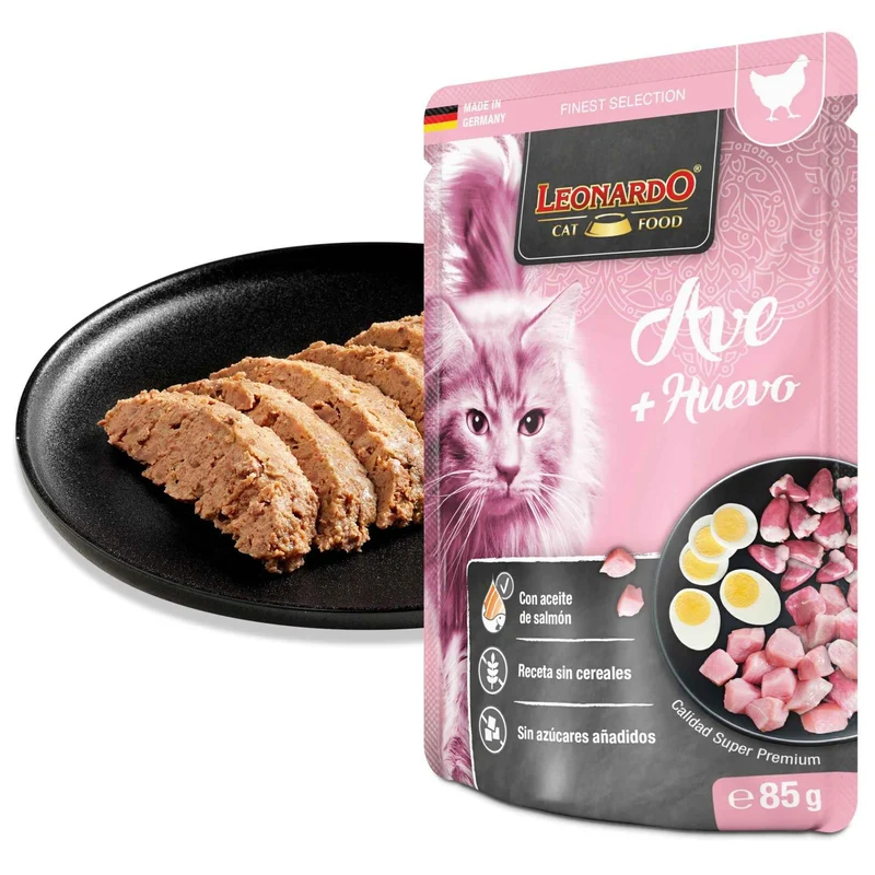 Leonardo Finest Selection Ave con Huevo para Gatos – 85g