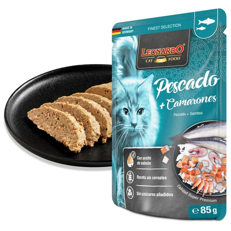Leonardo Finest Selection Pescado con Camarones para Gatos – 85g