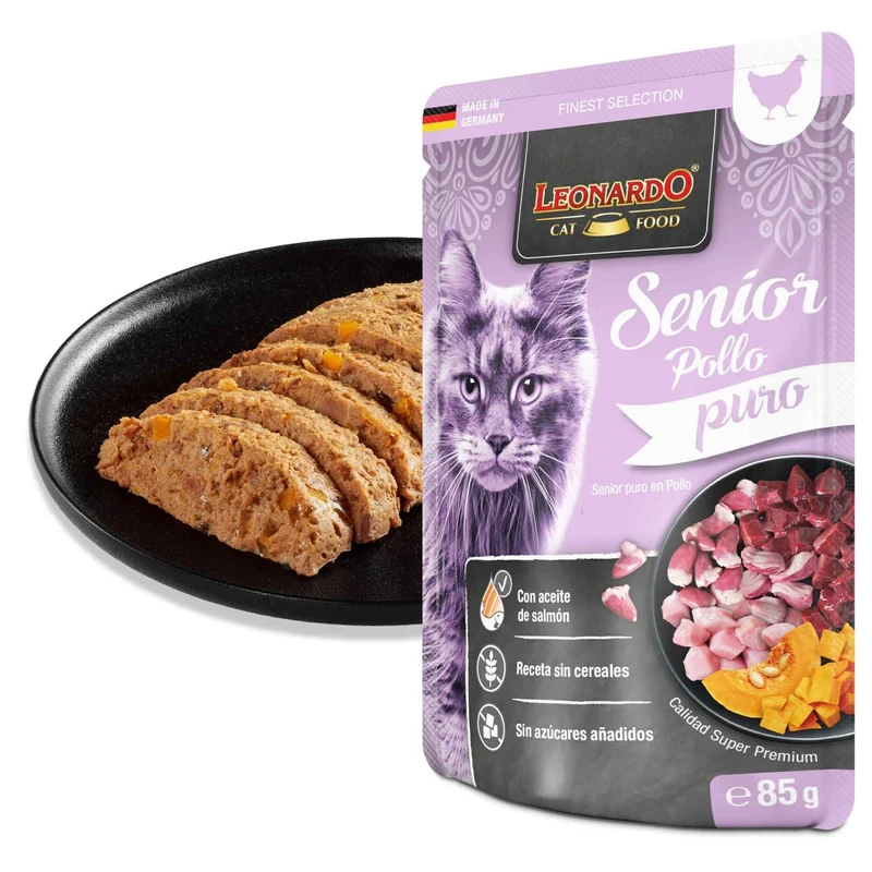 Leonardo Finest Selection Senior Puro en Pollo para Gatos – 85g