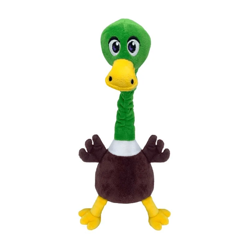 KONG Shakers Bobz Mallard M – Peluche pato chirriante con cuerda para perros