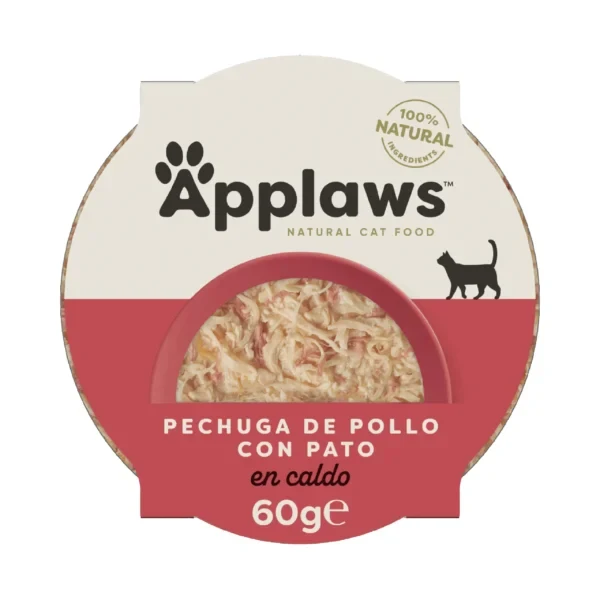 Applaws gato - Tarrina de pechuga de pollo con pato en caldo