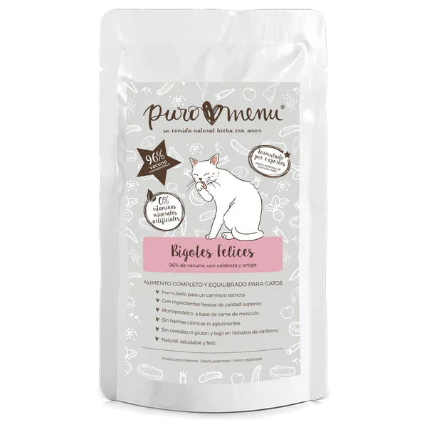 PuroMenú gato - Comida húmeda completa Bio de vacuno