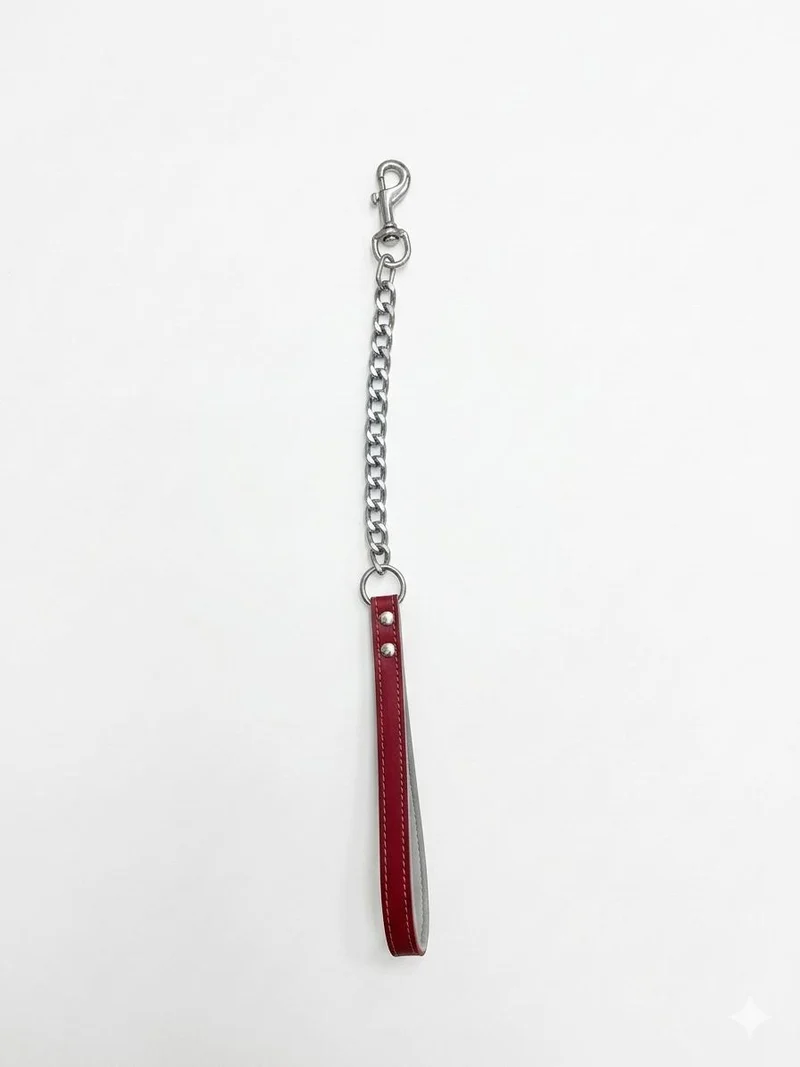 Correa Metal y Cuero Amazone Granate/Gris 50cm | Paseo Elegante