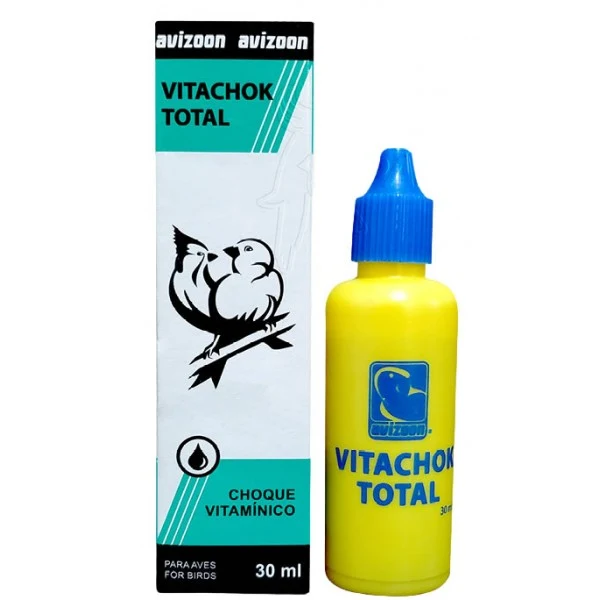 Avizoon Vitachok 30ml – Polivitamínico completo con calcio para aves ornamentales y palomas