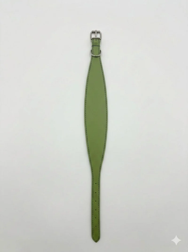 Cuello Galgos Arppe, Cuero, Piel y Poliéster 60mm x 50cm color verde
