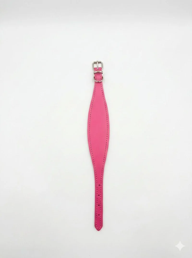 Collar Galgos Arppe, cuero, piel y poliéster 50mm x 40cm color rosa