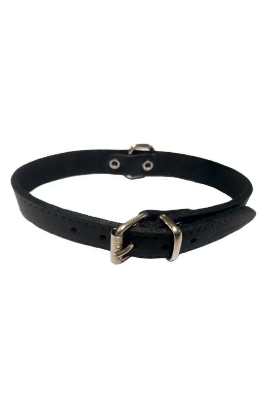 Collar Cuero Vacuno Negro T Mini