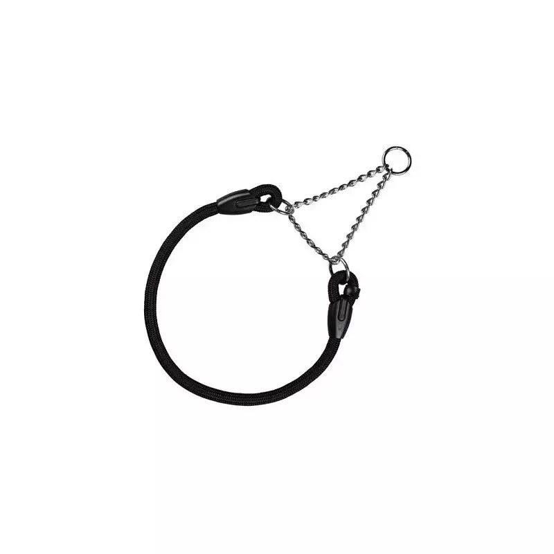Collar Educativo Nylon y Hierro Cromado Negro