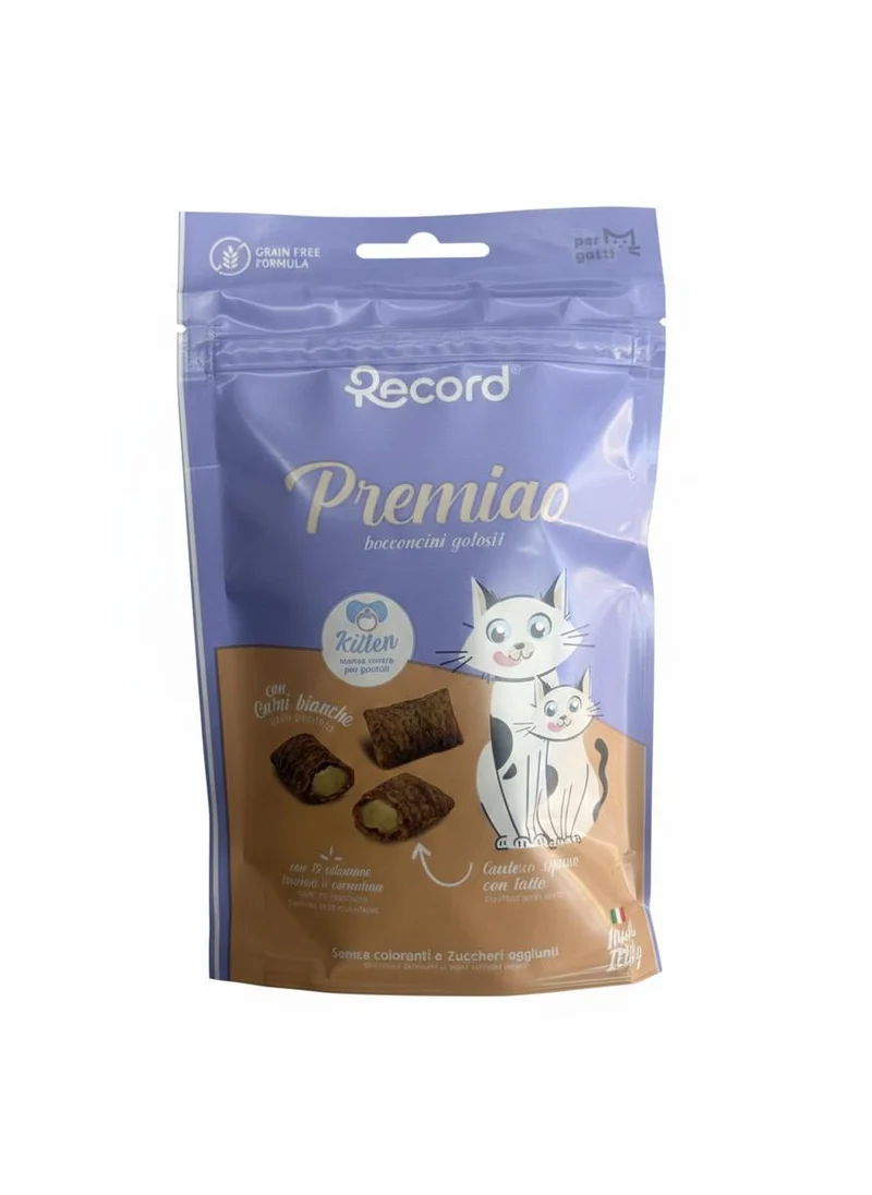 Record Premio Kitten Snack Sin Cereales con Relleno Cremoso para Gatitos – 50 g