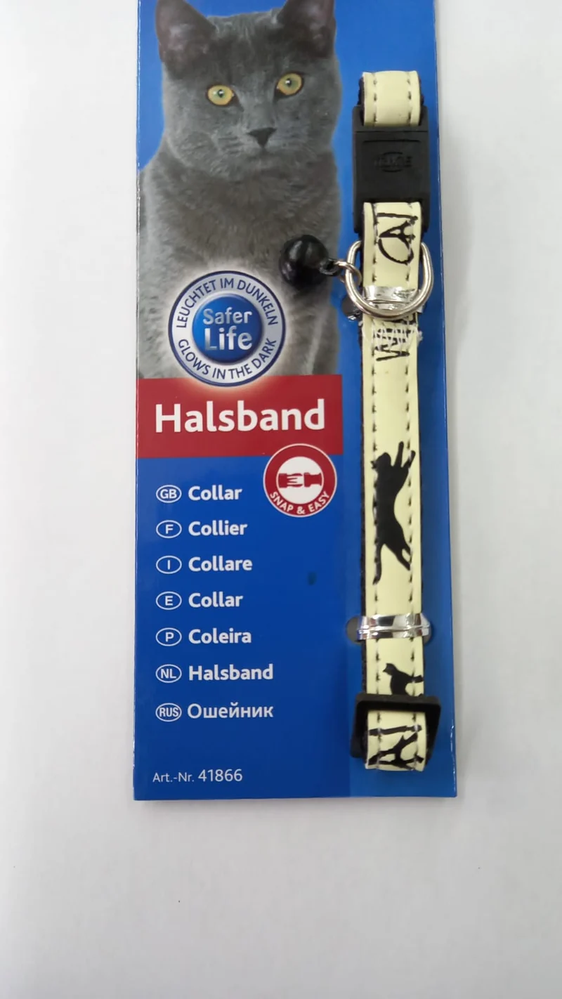 Collar para Gato Trixie Brilla en la Oscuridad con Cascabel | Visibilidad Nocturna y Seguridad