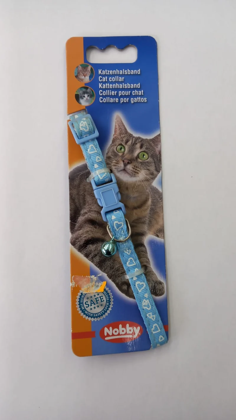 Collar para Gato Nobby con Cascabel y Corazones | Ajustable y Sistema Safe Release