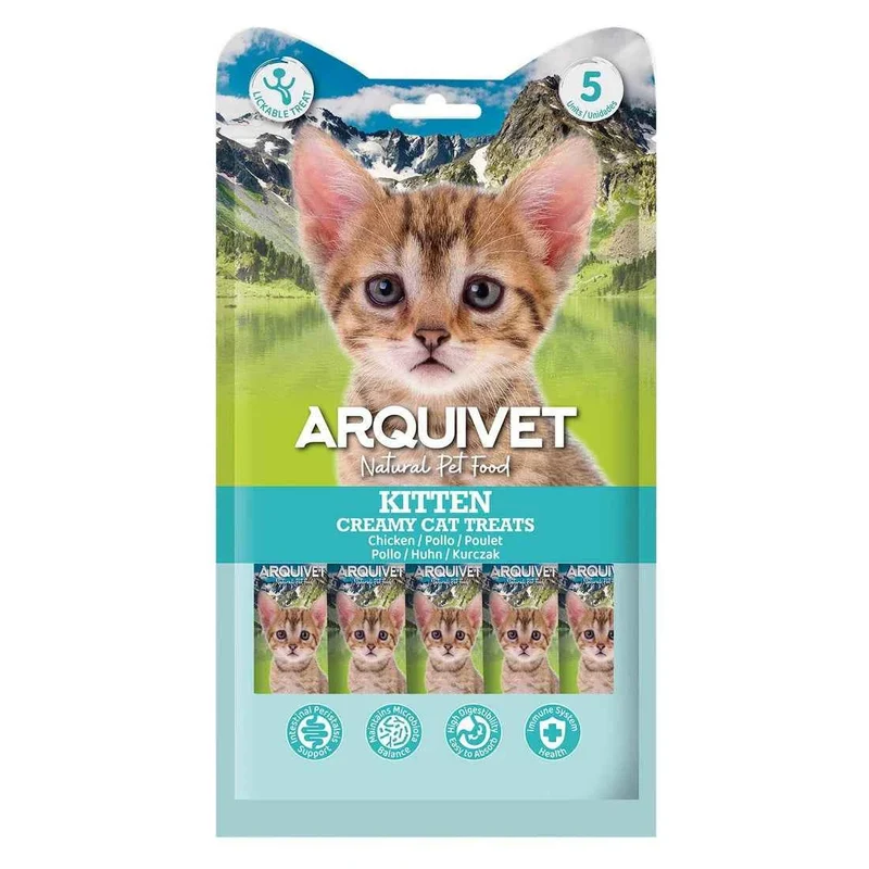 Creamy Cat Treats de Pollo Kitten Snack Cremoso para Gatitos – 5x14 g